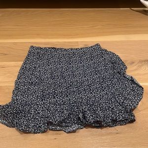 White and Navy Mini- Skirt